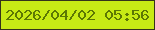 文字の大きさ：4、枠の色：35331b、背景の色：c8ea15、文字の色：5d7703 無料ブログパーツのブログ時計