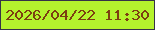 文字の大きさ：2、枠の色：353348、背景の色：b4f32d、文字の色：7c3f11 無料ブログパーツのブログ時計