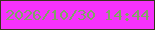 文字の大きさ：1、枠の色：35341b、背景の色：f532fc、文字の色：81a366 無料ブログパーツのブログ時計