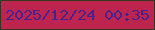 文字の大きさ：5、枠の色：35341f、背景の色：bd254e、文字の色：472191 無料ブログパーツのブログ時計