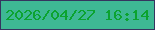文字の大きさ：1、枠の色：35345f、背景の色：3eb894、文字の色：0ba330 無料ブログパーツのブログ時計