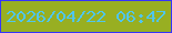 文字の大きさ：4、枠の色：3535fb、背景の色：98af22、文字の色：50c6ed 無料ブログパーツのブログ時計
