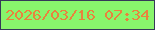 文字の大きさ：3、枠の色：353958、背景の色：88f56c、文字の色：e9823d 無料ブログパーツのブログ時計