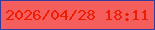 文字の大きさ：3、枠の色：353a9d、背景の色：f45e5d、文字の色：ed1d04 無料ブログパーツのブログ時計