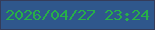 文字の大きさ：4、枠の色：353c5a、背景の色：2f578c、文字の色：27af48 無料ブログパーツのブログ時計