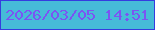 文字の大きさ：2、枠の色：353cdf、背景の色：46bbd8、文字の色：7b54f3 無料ブログパーツのブログ時計