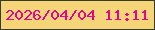 文字の大きさ：2、枠の色：353d27、背景の色：f6d578、文字の色：e2078c 無料ブログパーツのブログ時計