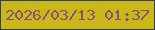 文字の大きさ：5、枠の色：353f5b、背景の色：cab819、文字の色：8e4e79 無料ブログパーツのブログ時計