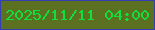 文字の大きさ：2、枠の色：353fb4、背景の色：5b7021、文字の色：11df3c 無料ブログパーツのブログ時計
