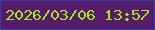 文字の大きさ：2、枠の色：3540a5、背景の色：551d69、文字の色：a9e226 無料ブログパーツのブログ時計