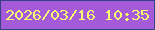 文字の大きさ：5、枠の色：354286、背景の色：a55bd9、文字の色：f9fb70 無料ブログパーツのブログ時計