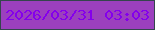 文字の大きさ：3、枠の色：35454d、背景の色：9c40be、文字の色：8400eb 無料ブログパーツのブログ時計