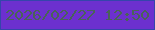 文字の大きさ：5、枠の色：3545ac、背景の色：6c30cf、文字の色：496358 無料ブログパーツのブログ時計