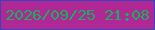 文字の大きさ：4、枠の色：3545bb、背景の色：b02896、文字の色：17b15b 無料ブログパーツのブログ時計