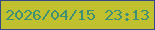 文字の大きさ：2、枠の色：354689、背景の色：c1c130、文字の色：409173 無料ブログパーツのブログ時計
