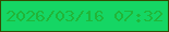 文字の大きさ：4、枠の色：354a00、背景の色：15d664、文字の色：21b538 無料ブログパーツのブログ時計