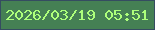 文字の大きさ：5、枠の色：354c61、背景の色：458054、文字の色：adff7b 無料ブログパーツのブログ時計