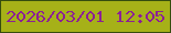 文字の大きさ：1、枠の色：354d0e、背景の色：a6b118、文字の色：8c1f96 無料ブログパーツのブログ時計
