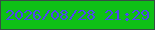 文字の大きさ：4、枠の色：354e43、背景の色：0ec016、文字の色：4d46f0 無料ブログパーツのブログ時計