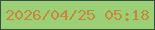 文字の大きさ：5、枠の色：354f41、背景の色：9bd077、文字の色：c7873c 無料ブログパーツのブログ時計