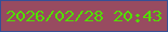 文字の大きさ：2、枠の色：355097、背景の色：984b60、文字の色：53de00 無料ブログパーツのブログ時計