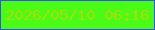 文字の大きさ：5、枠の色：3553f0、背景の色：4afb17、文字の色：a4e007 無料ブログパーツのブログ時計