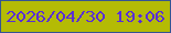 文字の大きさ：2、枠の色：355493、背景の色：b4bb05、文字の色：592ed7 無料ブログパーツのブログ時計