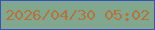 文字の大きさ：1、枠の色：3554b3、背景の色：81a791、文字の色：b47338 無料ブログパーツのブログ時計