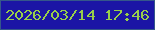 文字の大きさ：4、枠の色：35578a、背景の色：1b15a5、文字の色：98cf4a 無料ブログパーツのブログ時計