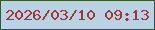 文字の大きさ：2、枠の色：35592d、背景の色：b9d3e5、文字の色：a33630 無料ブログパーツのブログ時計