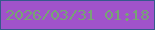 文字の大きさ：1、枠の色：35598c、背景の色：a053ca、文字の色：77a474 無料ブログパーツのブログ時計