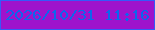 文字の大きさ：1、枠の色：3559f9、背景の色：9e13cc、文字の色：0c66ed 無料ブログパーツのブログ時計