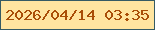 文字の大きさ：3、枠の色：355b64、背景の色：ffe5a0、文字の色：a94e08 無料ブログパーツのブログ時計