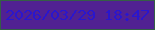 文字の大きさ：1、枠の色：355e46、背景の色：512192、文字の色：2a16cd 無料ブログパーツのブログ時計