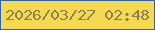 文字の大きさ：2、枠の色：356298、背景の色：f6d950、文字の色：888259 無料ブログパーツのブログ時計
