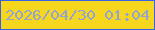 文字の大きさ：5、枠の色：3562e9、背景の色：f6d71e、文字の色：93a3d3 無料ブログパーツのブログ時計