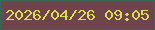 文字の大きさ：2、枠の色：356952、背景の色：6f444c、文字の色：dcdf49 無料ブログパーツのブログ時計