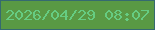 文字の大きさ：2、枠の色：356a70、背景の色：599944、文字の色：66cc82 無料ブログパーツのブログ時計