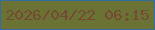 文字の大きさ：2、枠の色：356da0、背景の色：6a7333、文字の色：764934 無料ブログパーツのブログ時計