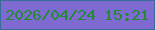 文字の大きさ：5、枠の色：356e9b、背景の色：7f6ad1、文字の色：218b33 無料ブログパーツのブログ時計