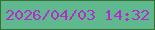 文字の大きさ：2、枠の色：356f32、背景の色：60b88f、文字の色：b12eca 無料ブログパーツのブログ時計