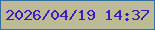 文字の大きさ：3、枠の色：356f9d、背景の色：bbbb95、文字の色：401bbd 無料ブログパーツのブログ時計
