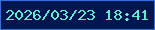 文字の大きさ：4、枠の色：356fe0、背景の色：001650、文字の色：62ebcd 無料ブログパーツのブログ時計