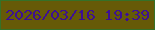 文字の大きさ：5、枠の色：357128、背景の色：665a07、文字の色：3d1093 無料ブログパーツのブログ時計