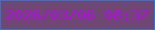 文字の大きさ：5、枠の色：3571cd、背景の色：6e4773、文字の色：b40ae5 無料ブログパーツのブログ時計
