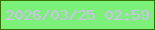 文字の大きさ：2、枠の色：357201、背景の色：7cf17a、文字の色：d6bcf5 無料ブログパーツのブログ時計