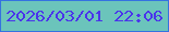 文字の大きさ：1、枠の色：3572e0、背景の色：6bc4bb、文字の色：4a34eb 無料ブログパーツのブログ時計