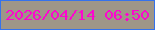 文字の大きさ：2、枠の色：3572ec、背景の色：9e9688、文字の色：fd06cf 無料ブログパーツのブログ時計