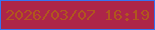 文字の大きさ：5、枠の色：3573f1、背景の色：ad2548、文字の色：b0561e 無料ブログパーツのブログ時計