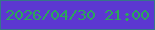 文字の大きさ：4、枠の色：35768a、背景の色：5c38d1、文字の色：2ca75a 無料ブログパーツのブログ時計